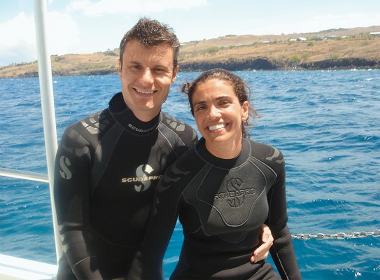 vadim backman and luisa marcelino scuba